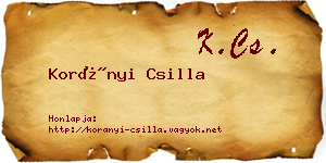 Korányi Csilla névjegykártya