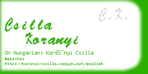 csilla koranyi business card